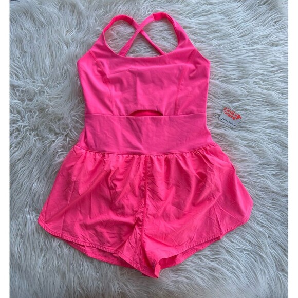 Free People Movement Righteous Runsie Flamingo Pink Size Medium 59085100 - Picture 1 of 12
